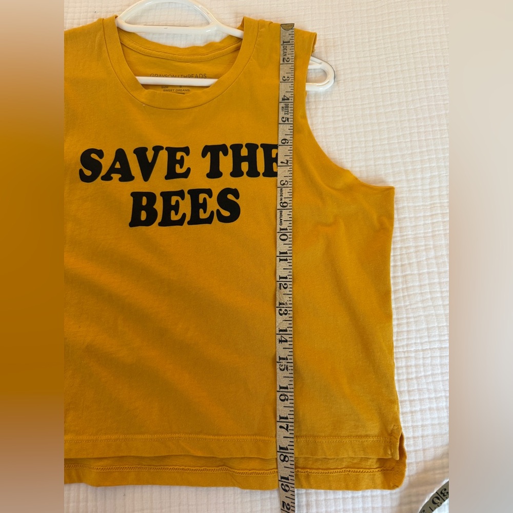 “SAVE THE BEES” CROPPED TANK — size M — sleepwear - Picture 3 of 5
